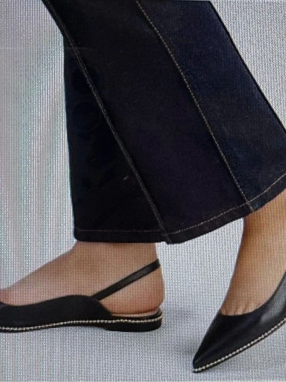Coach Vae Skimmer Leather Slingback Flats Black with Gold Bead Trim Size 6 NEW